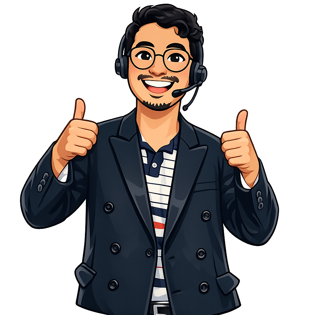 Smiling ESL teacher with headset